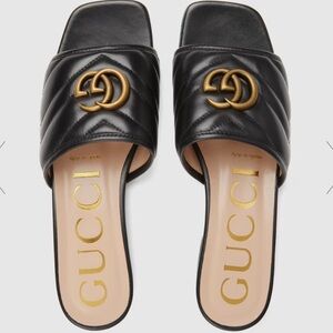 Gucci Jolie Matelassé Double G Slide Sandals. Size 38
